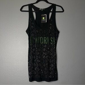 It Works! Black Nail Head Embellished Tank Top